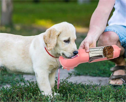 Pet Water Bottle Feeder - Bowl Garbage Bag Storage